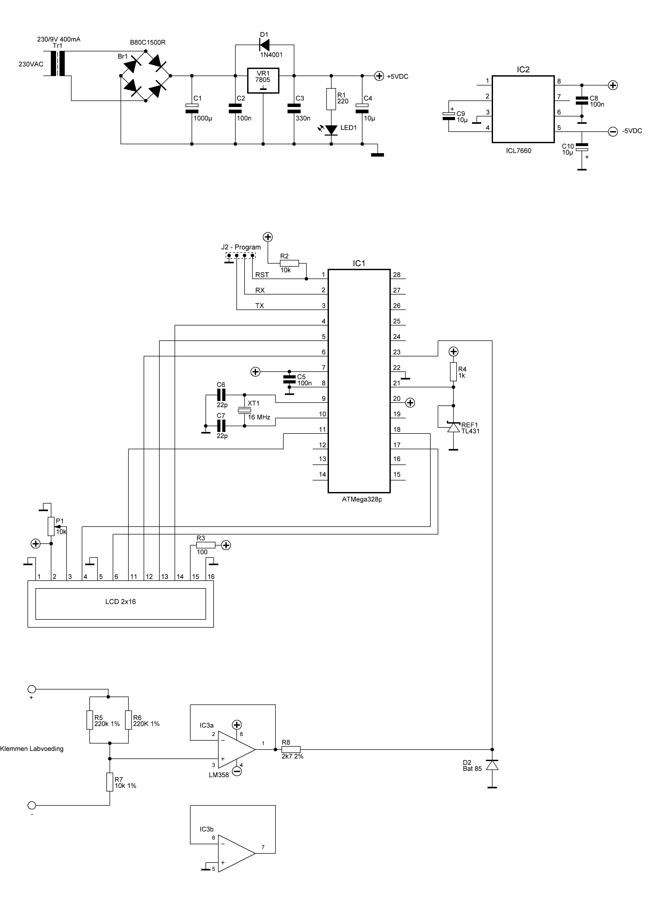 Volt/Amperemeter met arduino Forum Circuits Online