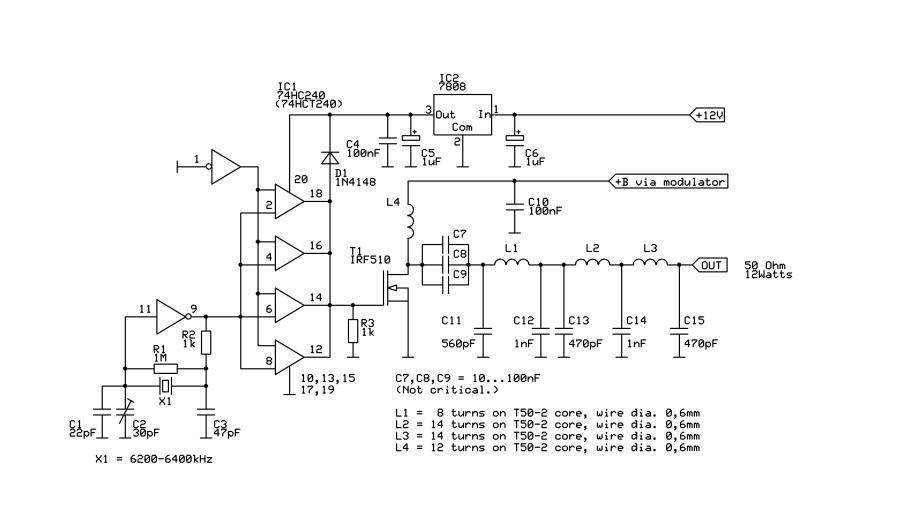 Ум на irf510 схема