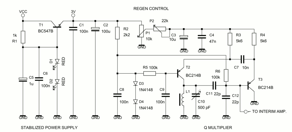 q multiplier transistor interim Regeneratieve HF ontvanger versterker met een
